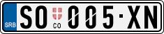 License plate of Serbia, Cars