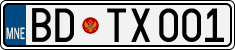 License plate of Montenegro, Cars