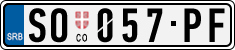 License plate of Serbia, Cars