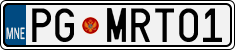License plate of Montenegro, Vanity Plates