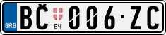 License plate of Serbia, Cars