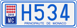License plate of Monaco, Cars