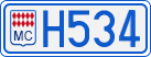 License plate of Monaco, Cars