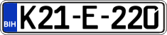 License plate of Bosnia and Herzegovina, Regular plates