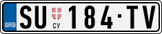 License plate of Serbia, Cars