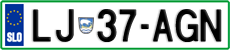 License plate of Slovenia, Cars