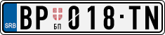License plate of Serbia, Cars