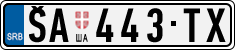 License plate of Serbia, Cars