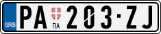 License plate of Serbia, Cars
