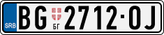 License plate of Serbia, Cars