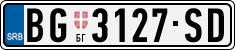 License plate of Serbia, Cars
