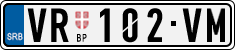 License plate of Serbia, Cars