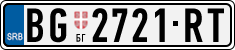 License plate of Serbia, Cars