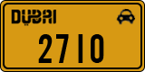 License plate of the UAE, Dubai, Taxi