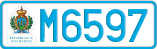 License plate of San Marino, Cars (A1234)