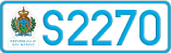 License plate of San Marino, Cars (A1234)