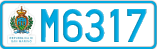 License plate of San Marino, Cars (A1234)