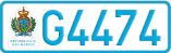 License plate of San Marino, Cars (A1234)