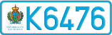 License plate of San Marino, Cars (A1234)
