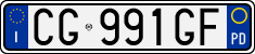 License plate of Italy, Cars (1994 year series)