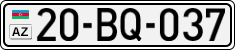 License plate of Azerbaijan, Cars