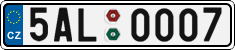 License plate of the Czech Republic, Cars (2001)