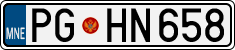 License plate of Montenegro, Cars