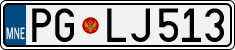 License plate of Montenegro, Cars