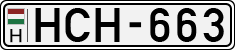 license plates of Hungary, Cars (1990)