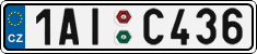 License plate of the Czech Republic, Cars (2001)