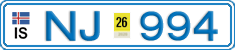 License plate of Iceland, Cars