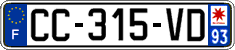 French license plate, SIV (ordinary)