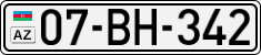 License plate of Azerbaijan, Cars