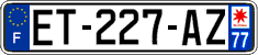 French license plate, SIV (ordinary)