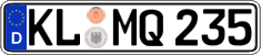German license plate, Regular plates