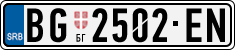 License plate of Serbia, Cars