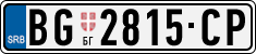 License plate of Serbia, Cars