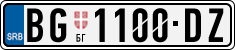 License plate of Serbia, Cars