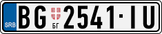 License plate of Serbia, Cars
