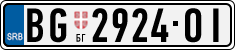 License plate of Serbia, Cars