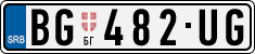 License plate of Serbia, Cars
