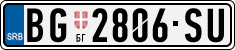 License plate of Serbia, Cars