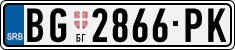 License plate of Serbia, Cars