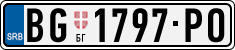 License plate of Serbia, Cars