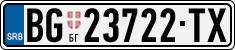 License plate of Serbia, Cars