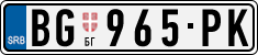 License plate of Serbia, Cars