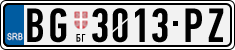 License plate of Serbia, Cars