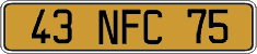 French license plate, FNI