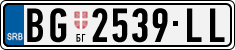 License plate of Serbia, Cars