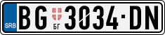 License plate of Serbia, Cars